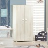 DUO LIT CHAMBRE TRANSFORMABLE + ARMOIRE SMILE HETRE CENDRE