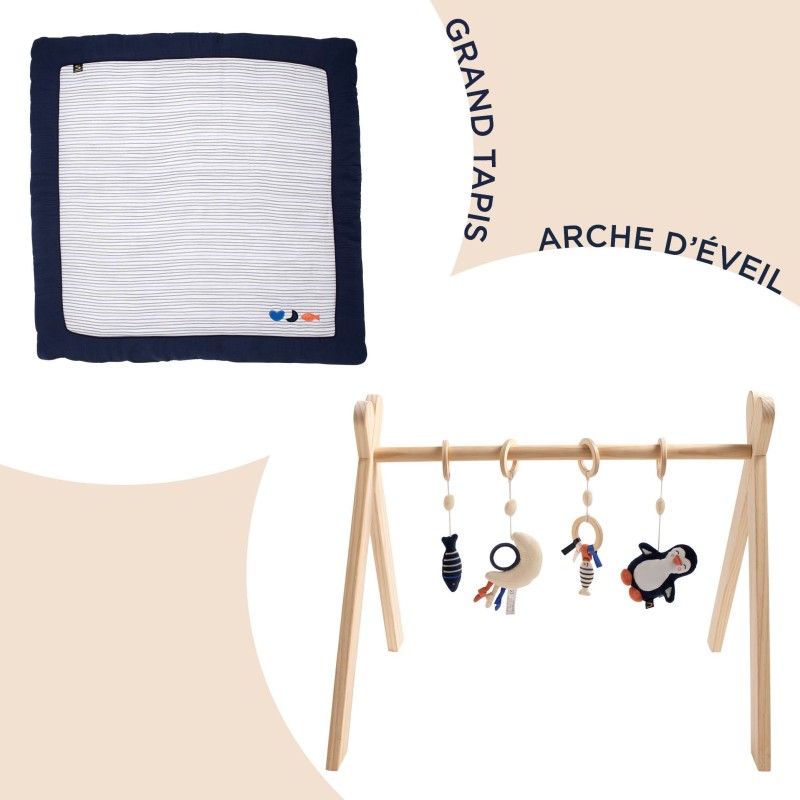 Pack tapis de jeux + arche d'éveil Baby Sailor