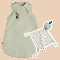 Pack gigoteuse naissance verte + doudou mouchoir pomme Botanica