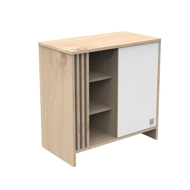 Duo lit 140x70 + commode Tokyo Blanc