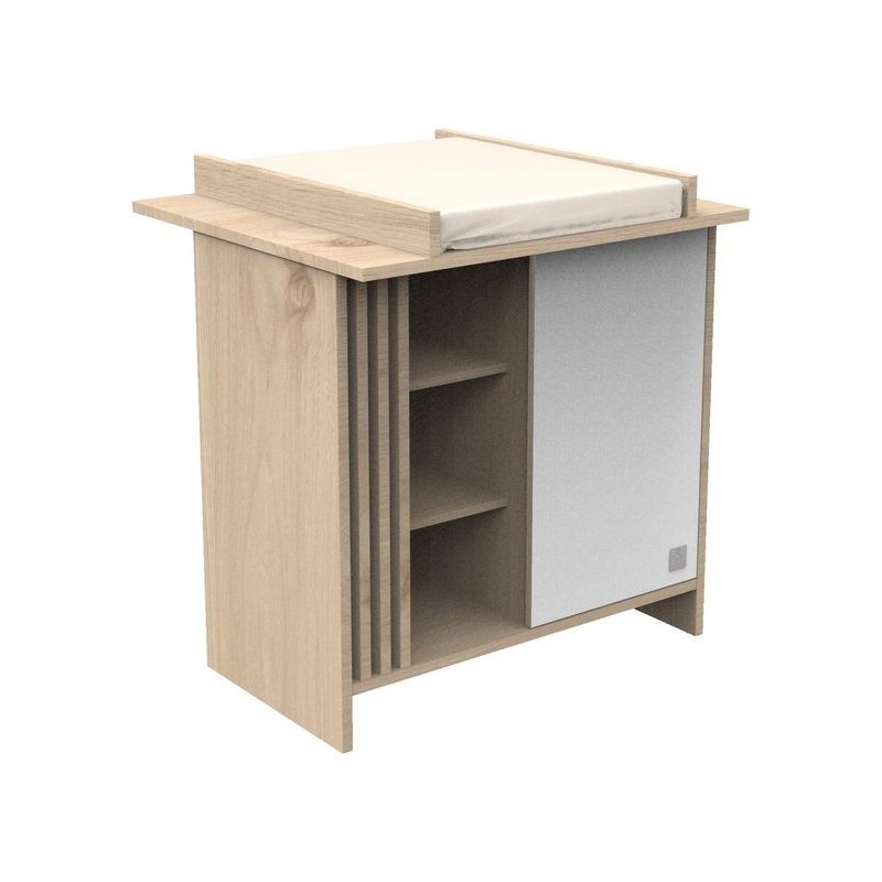 Duo lit 140x70 + commode Tokyo Blanc