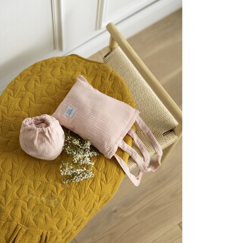 Pack berceau Eclipse Corail avec son matelas, et son linge Rose Quartz