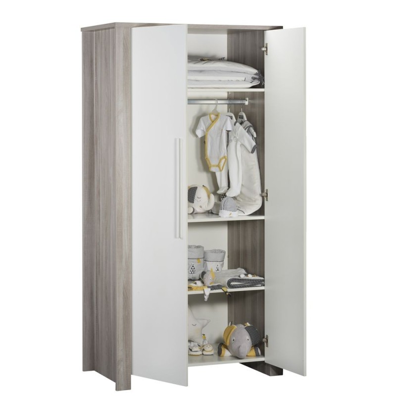 Armoire 2 potes Pure Blanc & Silex