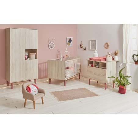 Lit bébé 120x60 Rose Opaline