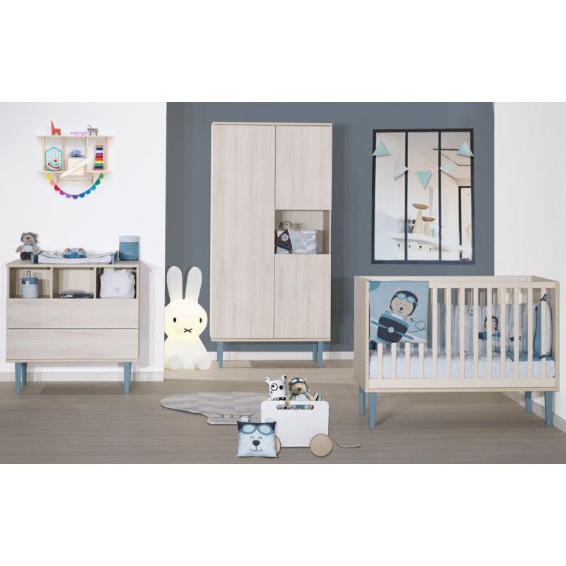 Lit bébé 120x60 Bleu Opaline