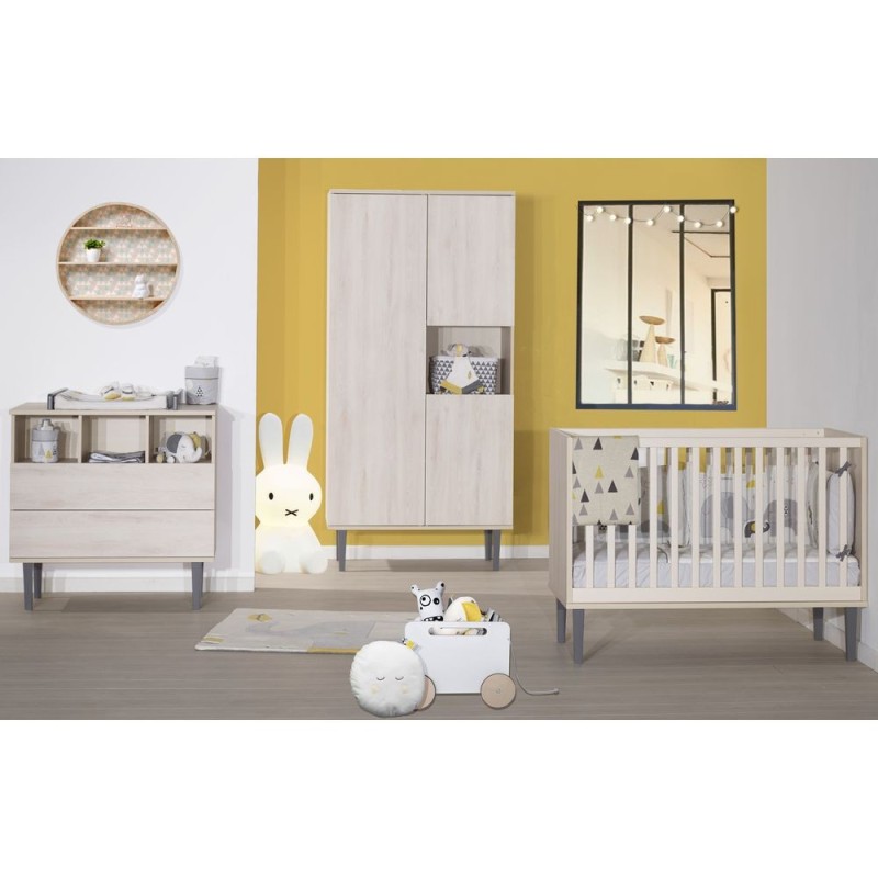 Lit bébé 120x60 Gris Opaline