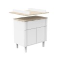 Duo lit 140x70 + commode Eleonore Blanc