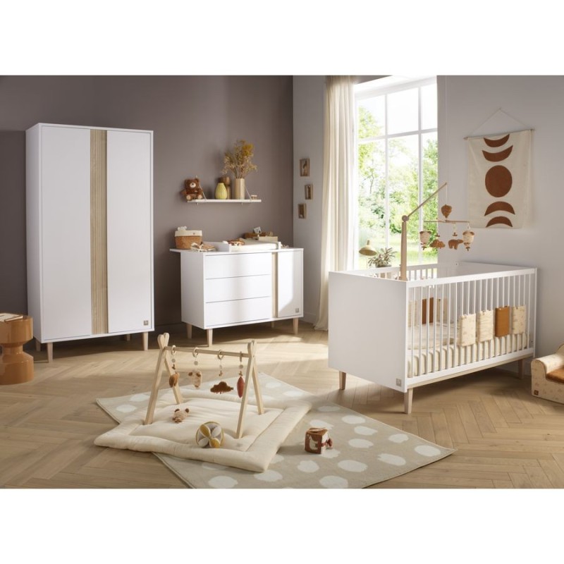 Commode bébé 3 tiroirs 1 porte Paloma