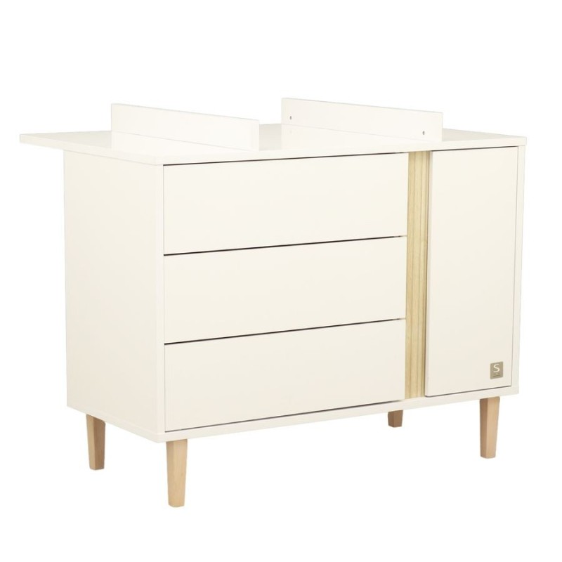 Commode bébé 3 tiroirs 1 porte Paloma