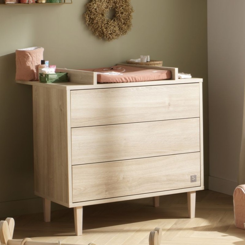 Dispositif à langer 15KG intégral - pour commode 3 tioirs Paloma Bois