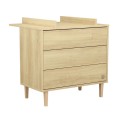 Duo lit 140x70cm évolutif + commode Paloma Bois