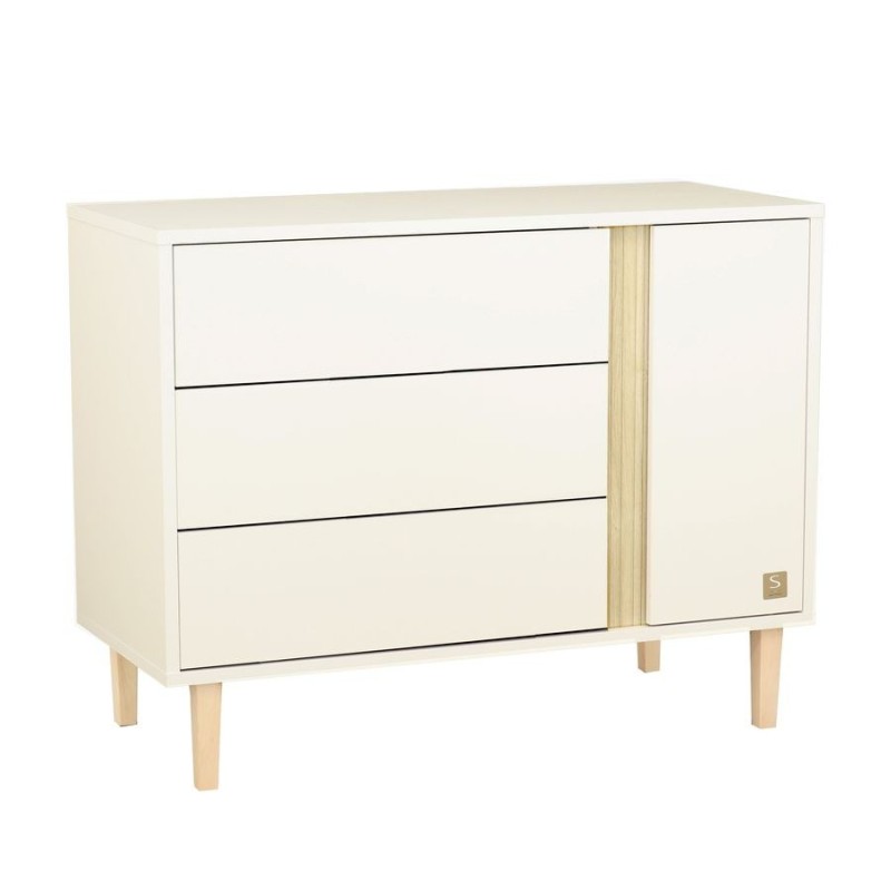 Duo XL Paloma évolutif lit 120x60cm transformable + grande commode