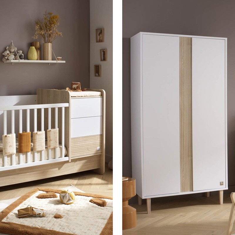 Duo lit chambre transformable + armoire Paloma