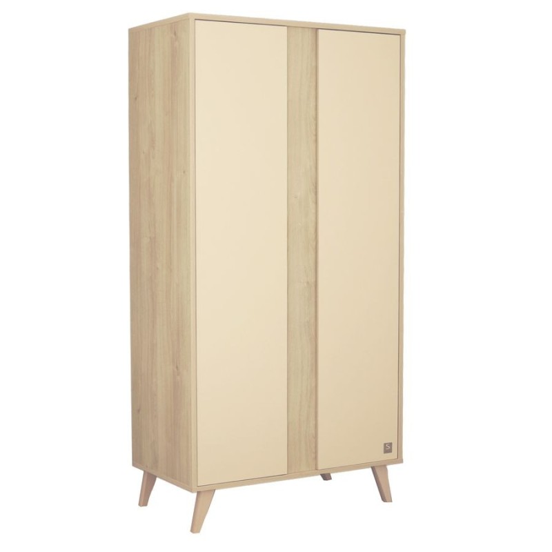 Trio évolutif lit 120x60cm transformable + commode + armoire Mélinée