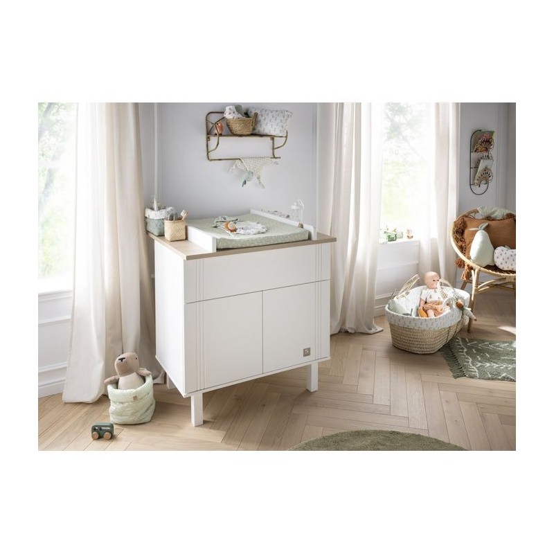 COMMODE 2 PORTES & 1 TIROIR ELEONORE BLANC