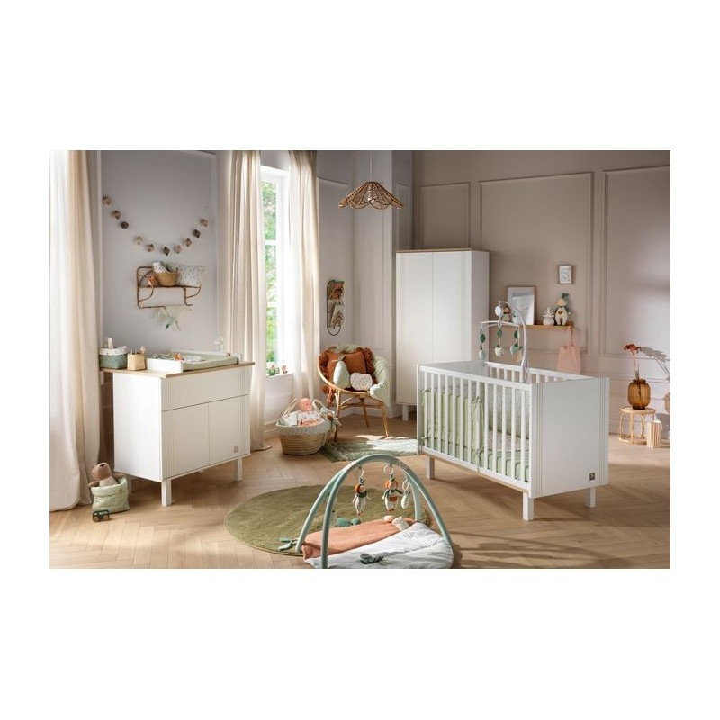 COMMODE 2 PORTES & 1 TIROIR ELEONORE BLANC